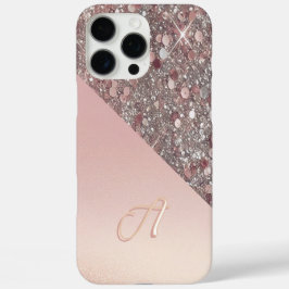 Elegant Rose Gold Monogram iPhone 16 Pro Maxケース