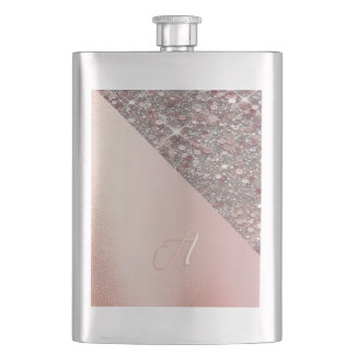 Elegant Rose Gold Monogram Classic Flask フラスク