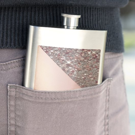 Elegant Rose Gold Monogram Classic Flask フラスク (インサイチュ)