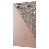 Elegant Rose Gold Monogram Clipboard クリップボード (左)