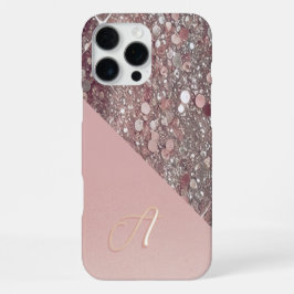 Elegant Rose Gold Monogram iPhone 16 Pro Maxケース
