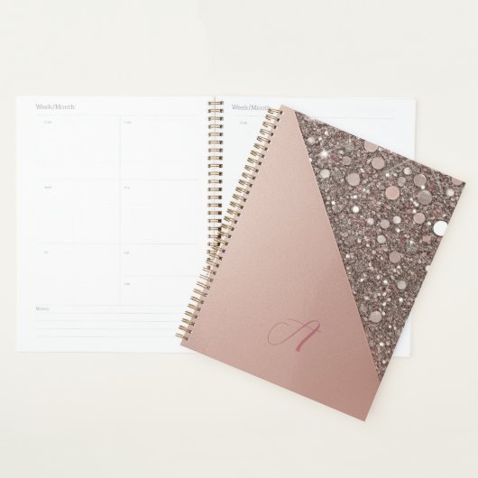 Elegant Rose Gold Monogram Planner プランナー手帳 (ディスプレー)