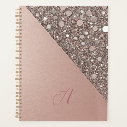 Elegant Rose Gold Monogram Planner プランナー手帳 (正面)