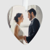 Elegant Rose Gold Newlyweds Wedding Photo オーナメント (正面)