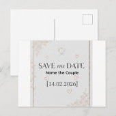 Elegant Rose Gold Save the Date Announcement Postc 案内ポストカード (正面/裏面)