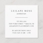 Elegant Rose Gold Tropical Hibiscus Flower スクエア名刺 (裏面)