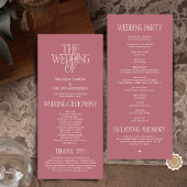 Elegant Rose Gold Typography Wedding Program プログラム