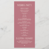 Elegant Rose Gold Typography Wedding Program プログラム (裏面)