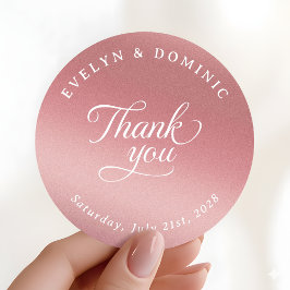 Elegant Rose Gold Wedding Thank You Favor ラウンドシール