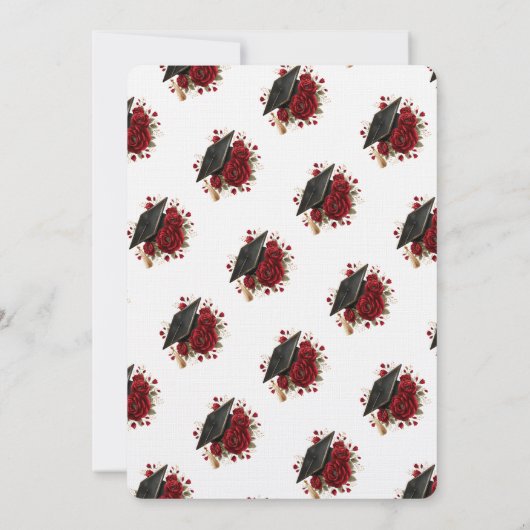 Elegant Rose Graduation Invitation Template 招待状 (裏面)