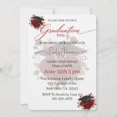 Elegant Rose Graduation Invitation Template 招待状 (正面)