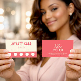 Elegant Rose & Ivory Beauty Loyalty & Rewards Card ロイヤリティカード