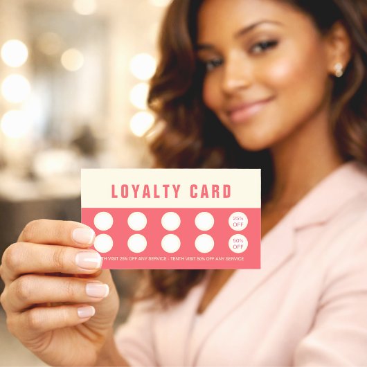 Elegant Rose & Ivory Beauty Loyalty & Rewards Card ロイヤリティカード