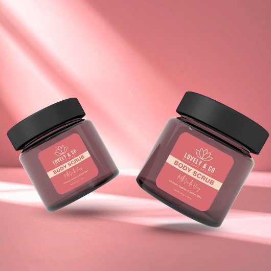 Elegant Rose & Ivory Salon Beauty Product Label  スクエアシール