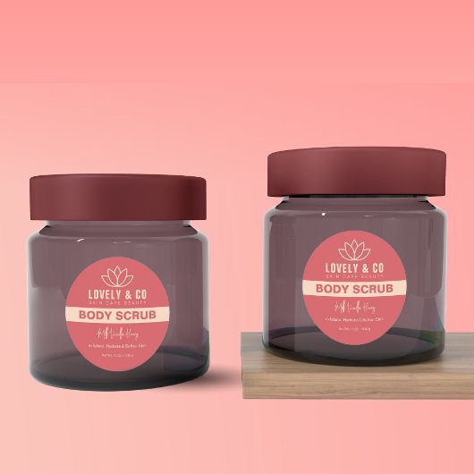 Elegant Rose & Ivory Salon Beauty Product Label  ラウンドシール