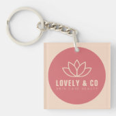 Elegant Rose & Ivory Salon Business Promotional  キーホルダー (正面)