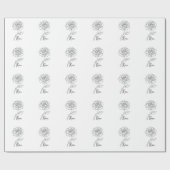 Elegant Rose Line Art Wrap ラッピングペーパー (フラット)