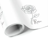 Elegant Rose Line Art Wrap ラッピングペーパー (ロールコーナー)