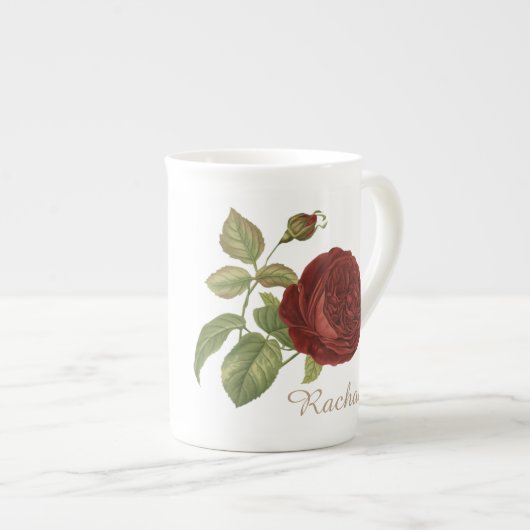Elegant Rose Personalised ボーンチャイナマグカップ (正面右)