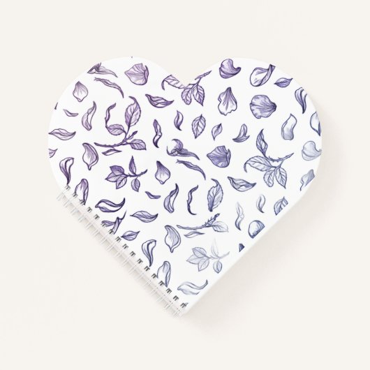 Elegant Rose Petal Line Art Pattern Notebook ノートブック (正面)