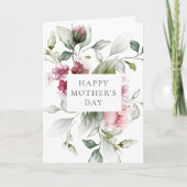 Elegant Rose Pink Floral Mother's Day シーズンカード (正面)