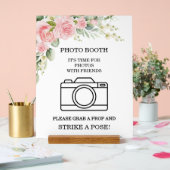 Elegant Rose Pink Wedding Photo Booth  アクリルサイン (ウェディング)