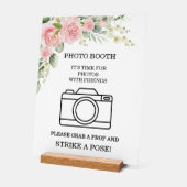 Elegant Rose Pink Wedding Photo Booth  アクリルサイン (傾斜)