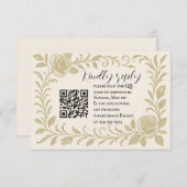Elegant Rose QR Code RSVP Card (正面/裏面)