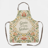 Elegant Rosemaling Floral Pattern with Quote エプロン (正面)