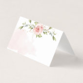 Elegant roses blush pink baby shower Place cards (正面)
