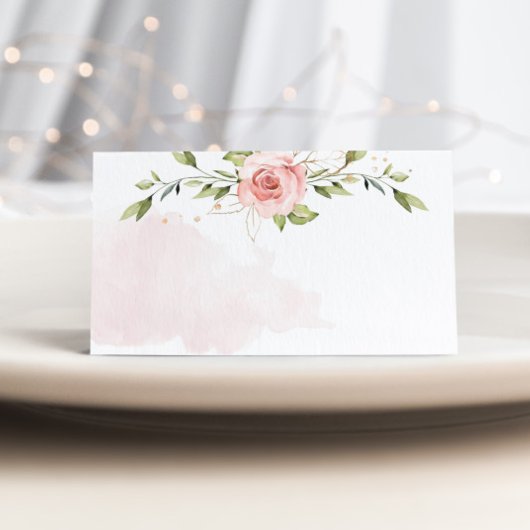 Elegant roses blush pink baby shower Place cards