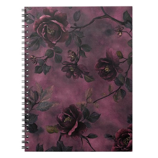 Elegant roses. Deep rose background.  ノートブック (正面)