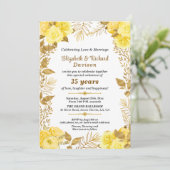Elegant Roses Gold Floral 35th Wedding Anniversary 招待状 (スタンド正面)