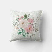 Elegant Roses & Mint Double-Sided Custom クッション (裏面)