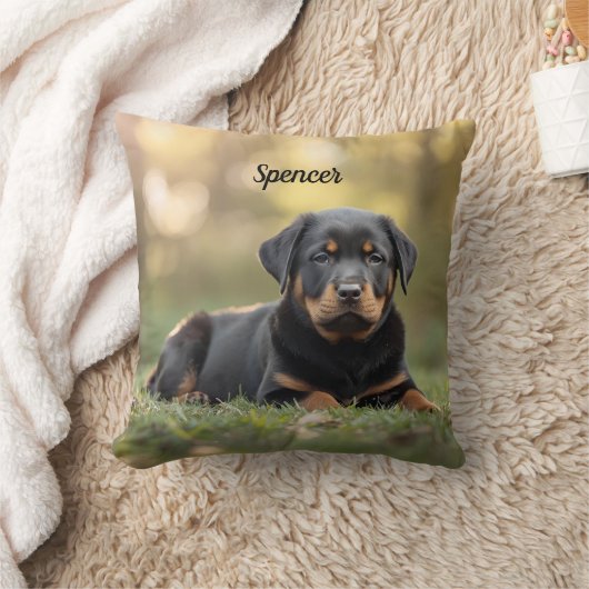 Elegant Rottweiler Personalized クッション (ブランケット)