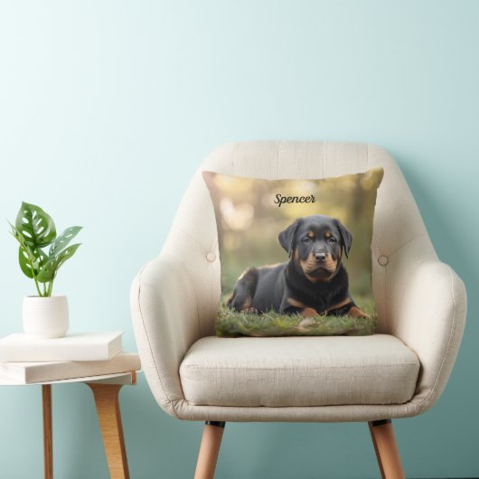 Elegant Rottweiler Personalized クッション (椅子)
