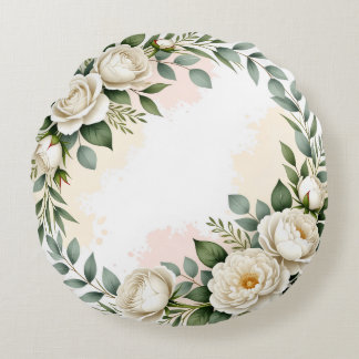 Elegant Round Custom Throw Pillow ラウンドクッション