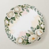 Elegant Round Custom Throw Pillow ラウンドクッション (裏面)