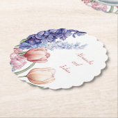 Elegant round Floral Coaster ペーパーコースター (アングル)