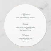 Elegant Round Ivory Wedding Menu  メニュー (裏面)