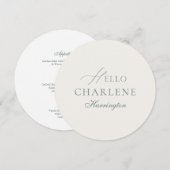 Elegant Round Ivory Wedding Menu  メニュー (正面/裏面)