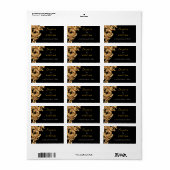 Elegant Royal Black and Gold Vintage Flourish  ラベル (フルシート)