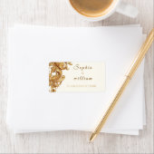 Elegant Royal Black and Gold Vintage Flourish  ラベル (インサイチュ)
