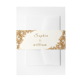 Elegant Royal Black and Gold Vintage Flourish  招待状ベリーバンド