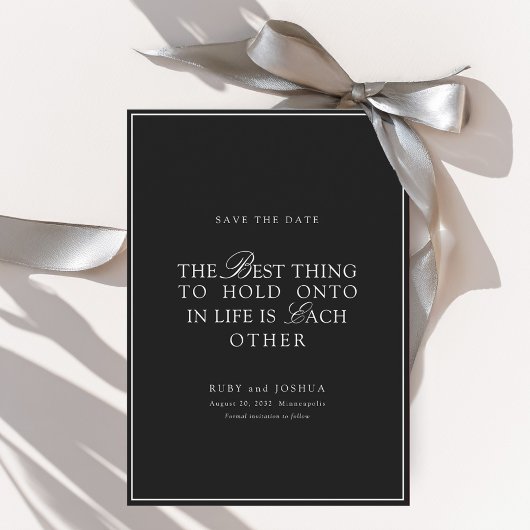 Elegant Royal Black & White Wedding セーブザデート