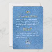 Elegant Royal Blue Floral and Gold  招待状 (裏面)