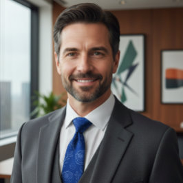 Elegant Royal Blue Floral Minimalism ネクタイ