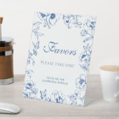 Elegant Royal Blue Floral Wedding Favors 台座サイン (インサイチュ)