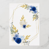 Elegant Royal Blue & Gold Rose Quinceañera 箔招待状 (裏面)