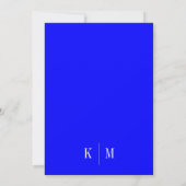 Elegant Royal Blue Monogram Wedding 招待状 (裏面)